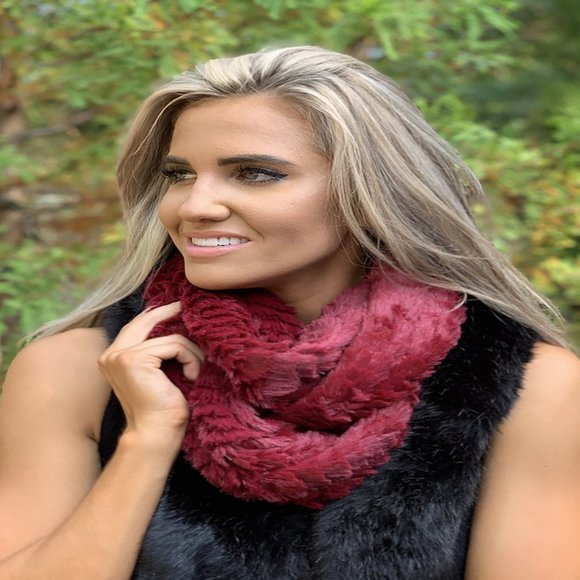 Fashionable Infinity Lightweight Scarf - Wine - Picture 2 of 2
